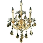 Crystal Wall Sconce Dining Bedroom And Golden Teak 3 Light Fixture 22". Fixed Price $352.15.