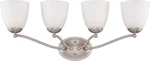Nuvo Patton 4 Light Led Brushed Nickel And Frosted Glass Vanity Wall $209. Fixed Price $59.99.