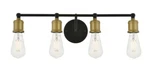 Bathroom Or Dining Wall Sconce Farmhouse Light Fixture Black And Brass 22". Fixed Price $145.43.