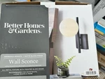 Better Homes & Gardens Wall Sconce Matte Black Finish Frosted Glass New Indoor. Fixed Price $35.99.