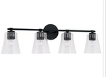 Capital Lighting Baker Vanity, Matte Black/clear Seeded 146941MB-533. Fixed Price $99.00.