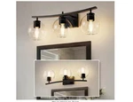Yansun 25 In. 3-LIGHT Black Globe Vanity With Clear Glass Shades. Fixed Price $55.00.