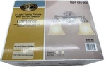 Hampton Bay Chrome Finish 2-LIGHT Vanity Fixture Frosted Glass Shades. Fixed Price $29.99.