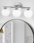 Foucasal Globe Bathroom Light Fixtures Chrome Vanity With Plastic Milk .... Fixed Price $107.50.