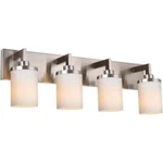 Vinluz 4 Vanity Lighting Fixture Brushed Nickel Finish With Milk Whi.... Fixed Price $59.99.