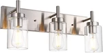 Vinluz Vanity Bathroom Fixture Brushed Nickel 3 Light,. Fixed Price $138.80.