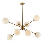 Bokt 8 Lights Gold Globe Sputnik Chandelier Vintage Milk Glass. Fixed Price $199.95.