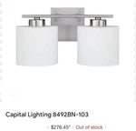Capital Lighting 8492BN-103 Steele 15" Wide Bathroom Vanity Nickel. Fixed Price $100.30.