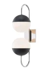 Mitzi Renee Light 24" Tall Wall Sconce Frosted Glass Polished Nickel / Black. Fixed Price $159.99.