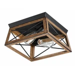 Pia Ricco Farmhouse 2-LIGHT Flush Mount Barnwood & Matte Black Finish -nob. Fixed Price $30.00.