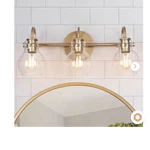 Lnc Robb 3-LIGHT Brushed Gold Modern Bathroom Vanity Glass Globe Shades. Fixed Price $47.00.
