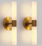 Kuzzull Wall Sconces Set Of Two Lamp Lighting Gold- Toned Open Box. Fixed Price $34.99.