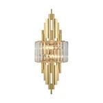 Modern Wall Sconces 2-LIGHT Brushed Gold Crystal For .... Fixed Price $193.74.