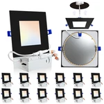 Adetu 12 Pack 6 Inch Square Led Recessed LIGHTING5CCT Ultra Thin. Fixed Price $194.24.