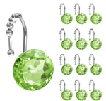 Sunlit Luxury Design Round Sage Green Gem With Glide Balls Shower Curtain Hooks. Fixed Price $7.99.
