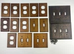 Amertac Mixed Lot Of 15 Wooden Light Switch Outlet Cover Medium Oak Vintage. Fixed Price $49.99.