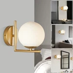 Gold Globe Glass Wall Sconce, Mid-century Modern Lamp For Bedroom. Fixed Price $30.24.