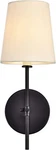 Elegant Lighting LD6004W6BK Mel 15" Wall Sconce With Linen Shade - Black. Fixed Price $48.55.