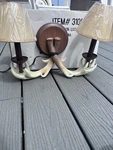 Lodge Walk Lamp Antler Wall Sconce Fixture 2-LIGHT Hunting Cabin Rustic. Fixed Price $89.99.