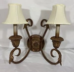 Large Kichler Castilla Double Arm Wall Sconce Seine Crackle & Gold Finished. Fixed Price $149.00.