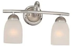 Bathroom Vanity 2 Light Fixture Chrome Finish Frosted Glass Shades New Box.. Fixed Price $24.95.