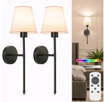 20IN Rgbw Battery Operated Wall Sconces Set Of Black Rechargeable Lights. Fixed Price $39.95.
