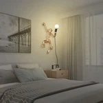 Monkey Shape Wall Light Vintage Golden Table Lamp Resin Sconce Fixture Usa. Fixed Price $70.99.