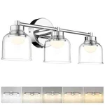 Jazava 21.25 In. 3-LIGHT Chrome Led Vanity With Clear Glass Shade. Fixed Price $69.00.