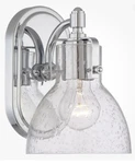 Minka-lavery Chrome Clear Seeded Glass Bath Light #5721-77. Fixed Price $55.00.