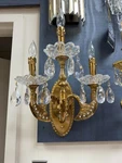Asfour Crystal Wall Sconce Goldish Foyer Dining Bathroom Light Fixture 16". Fixed Price $1258.16.