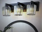 Edislive Orillia 20 In. 3-LIGHT Vanity With Crystal Shade Black Wall Mount. Fixed Price $66.45.