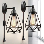 Plug Wall Sconce, Wire Cage, Industrial Lamp With Cord, Rusti.... Fixed Price $34.23.