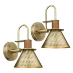 Jazava 9.8 In. 1-LIGHT Antique Brass Modern Wall Sconces Indoor Lights 2PK. Fixed Price $34.99.