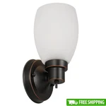 Dimmable Wall Light Sconce Indoor Twist Switch Frosted Glass Shade Bronze New. Fixed Price $47.48.