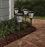Hampton Bay Solar Outdoor Led Landscape Path Light 10 Lumens BRONZE-8 Pack. Fixed Price $97.95.