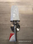 Forecast Lighting F5425-36 14" Wall Sconce Satin Nickel With Fabric Shade. Fixed Price $89.00.