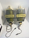 (2) 1970 Vintage Olympia Beer Lighted Wall Sconce Bar Sign Advert Works!. Fixed Price $159.88.
