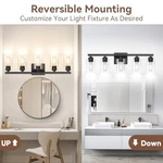 Verron 5-LIGHT Matte Black Bathroom Fixtures, 31" Modern Vanity Lighting. Fixed Price $77.67.