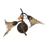 Iron Double Wall Sconce Light Fixture W/art Glass Shades Rustic Modern Decor. Fixed Price $98.95.