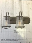 Home Decorators Collection Georgina 2-LIGHT Weathered Iron Vanity , Free Ship!. Fixed Price $27.00.
