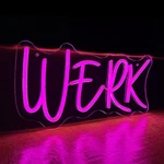 Werk Word Led Neon Pink Light Signs 15.7X8.2 Acryl. Fixed Price $38.56.