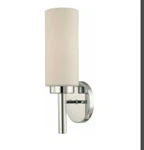 Volume Lighting V2121-3 Chrome Wall Sconce With 1-LIGHT & White Glass. Fixed Price $35.00.