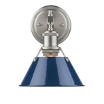 Golden Lighting 3306-BA1 Pw-nvy Orwell Pewter With Navy Blue Shade. Fixed Price $38.99.
