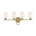 Savoy House Woodbury 4-LIGHT Bathroom Vanity Light, Warm Brass 8-530-4-322. Fixed Price $300.00.