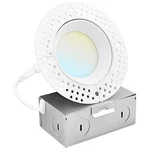 Luxrite 3 Inch Trimless Led Recessed Light With Junction Box, 5CCT Selectable.... Fixed Price $100.92.