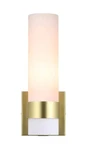1 Wall Sconce, Vintage Tube Light, Satin Brass, Gold Finish Lighting. Fixed Price $44.99.