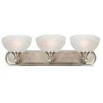 Glacier Point 3-LIGHT Satin Nickel Bathroom Vanity Ivory Cloud Glass Shade. Fixed Price $158.00.