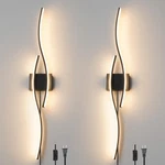 Modern Plug In Wall Sconces Set Of Two, Rc Dimmable Led Light, B.... Fixed Price $197.18.
