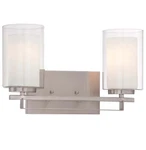 Minka Lavery Parsons Studio 2 Light Bathroom Vanity, Brushed Nickel. Fixed Price $79.99.