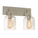 Afx Lighting William 2 15" Vanity, Satin Nickel/clear - WMMV1511MBSN. Fixed Price $70.40.